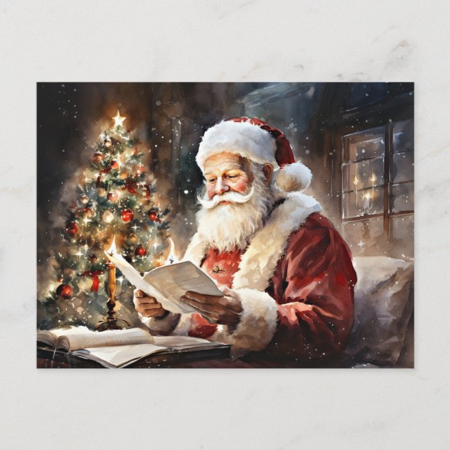 Cartão Postal Lista de Natal dos papais noeis (Frente)