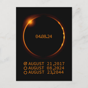 Cartão Postal Lista de verificação do Total Solar Eclipse 8 de