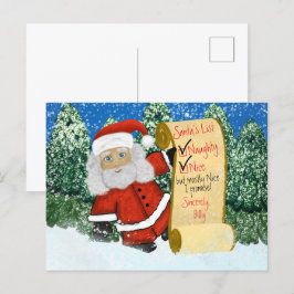 Cartão Postal Lista Personalizada de Papais noeis Maravilhosos