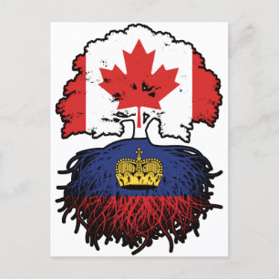 Cartão Postal Listenstaine Liechtenstein Canadá Árvore canadiana