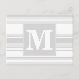 Cartão Postal Listras cinza claro monograma