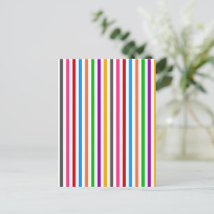 Cartão Postal Listras de Arco-Íris Colorido - Branco 