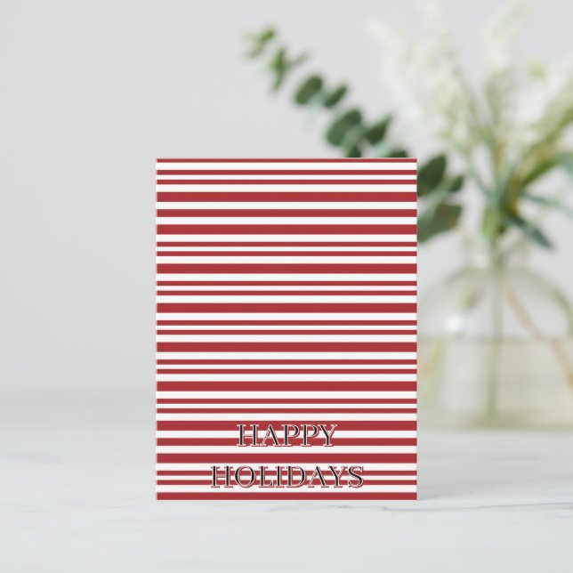 Cartão Postal Listras de Bastão de Natal (Em pé/Frente)