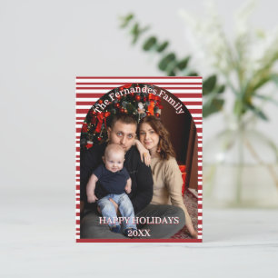 Cartão Postal Listras de Bengala de Natal Personalizadas