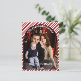 Cartão Postal Listras de Bengala de Natal Personalizadas