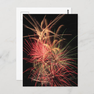 Cartão Postal Listras de Cor de Laranja e Vermelho à Noite