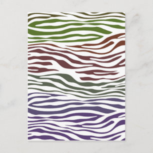 Cartão Postal Listras de Zebra Abstrato Colorido