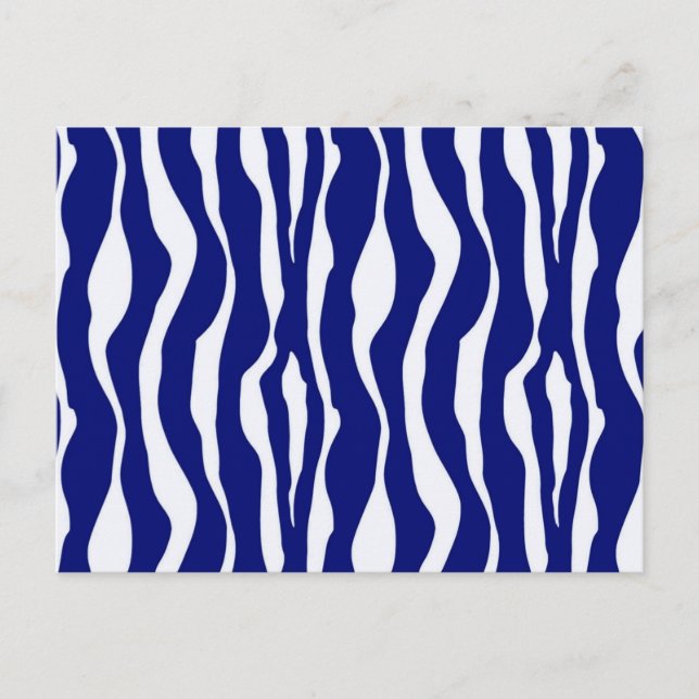 Cartão Postal Listras de zebra - Azul Cobalto Escuro e Branco (Frente)