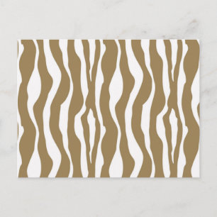 Cartão Postal Listras de zebra - Bege Taupe e Branco