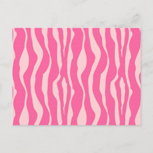 Cartão Postal Listras de zebra - fúcsia e rosa claro