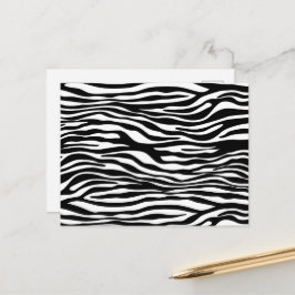 Cartão Postal Listras de Zebra, Impressão de Zebra, Preto e Bran