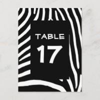 Listras de Zebra Preta Número da Mesa