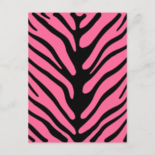 Cartão Postal Listras de Zebra Rosa