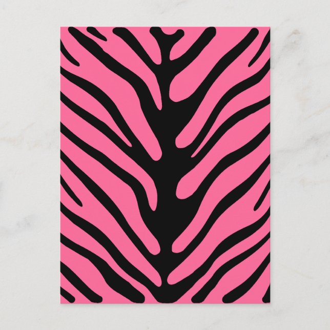 Cartão Postal Listras de Zebra Rosa (Frente)