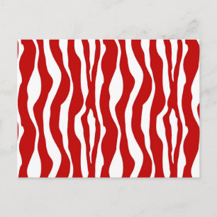 Cartão Postal Listras de zebra - Vermelho Intenso e Branco