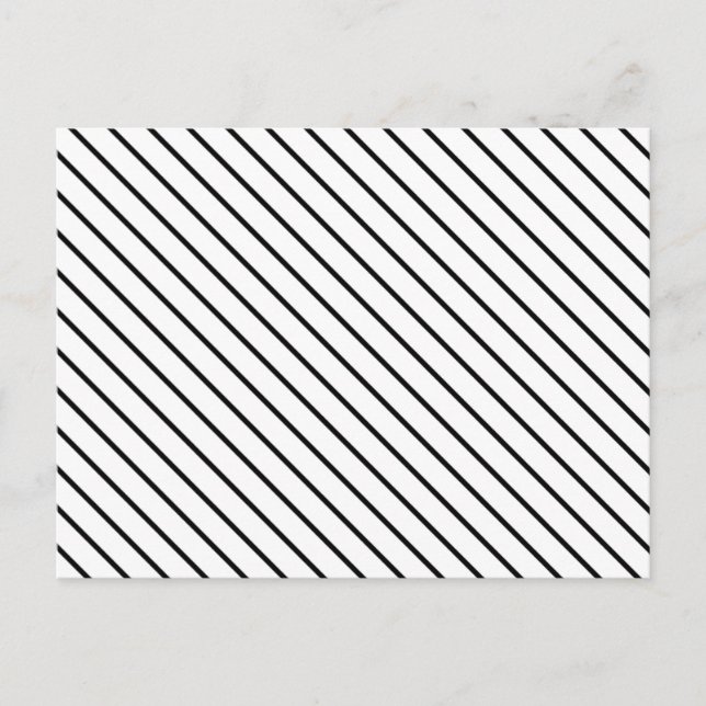 Cartão Postal Listras diagonais - branco e preto (Frente)