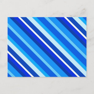 Cartão Postal Listras doces em camadas - cobalto e azul pálido