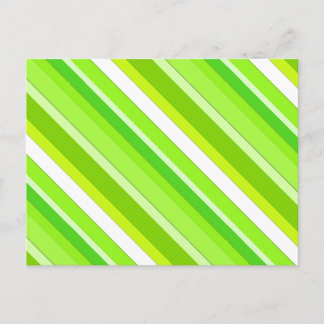 Cartão Postal Listras doces em camadas - verde limão e branco (Frente)