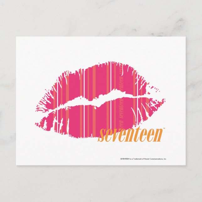 Cartão Postal Listras finas magentas (Frente)