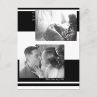 Listras Minimalistas Casamento Preto e Branco