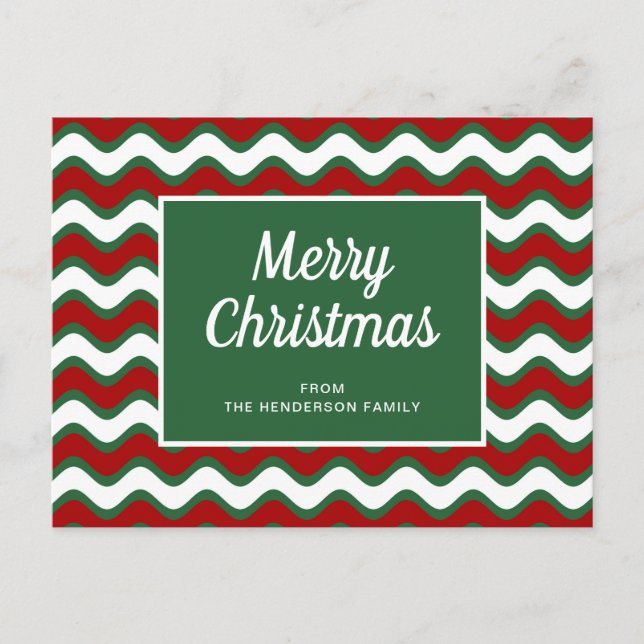 Cartão Postal Listras Onda Verde Feliz Natal    (Frente)