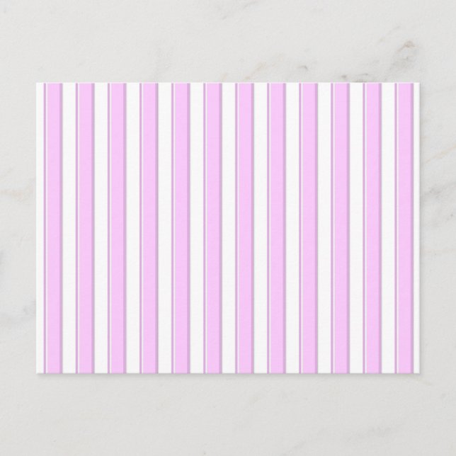 Cartão Postal Listras Rosa em Branco (Frente)