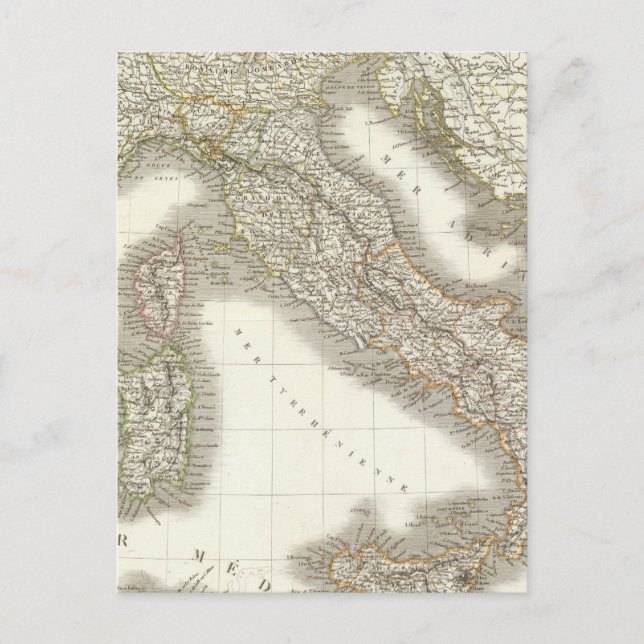 Cartão Postal L'Itália - Mapa da Itália (Frente)