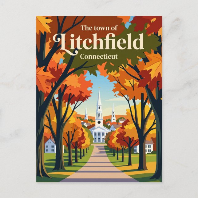 Cartão Postal Litchfield Connecticut (Frente)