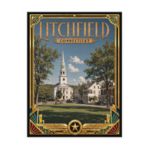 Litchfield Connecticut Arte Deco Vintage Idade Dou