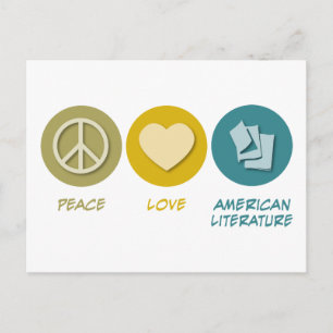 Cartão Postal Literatura Americana do Peace Love