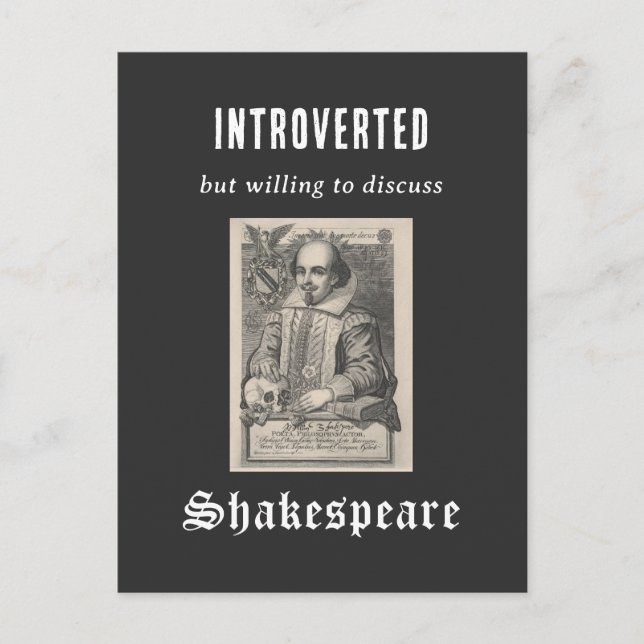 Cartão Postal Literatura Dramática de Shakespeare Introvertido E (Frente)