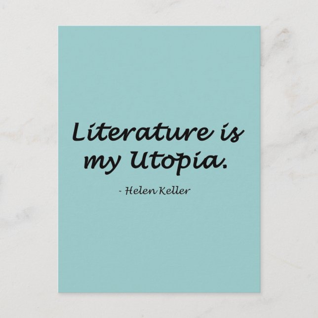 Cartão Postal Literatura É Minha Utopia (Frente)