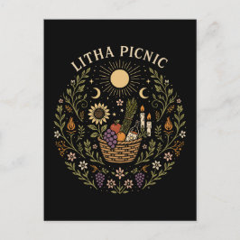 Cartão Postal Litha Picnic Summer Solstice Celestial Art