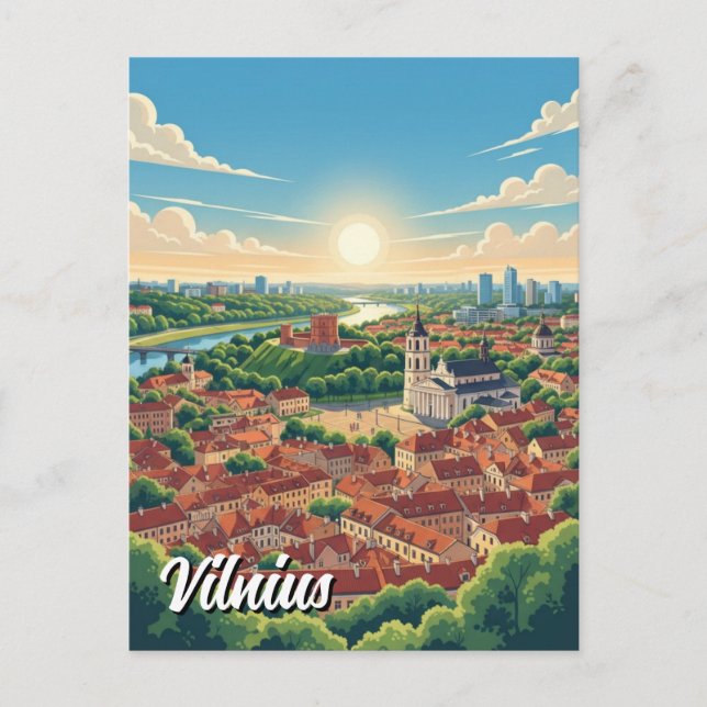 Cartão Postal Lithuania Vilnius Travel (Frente)