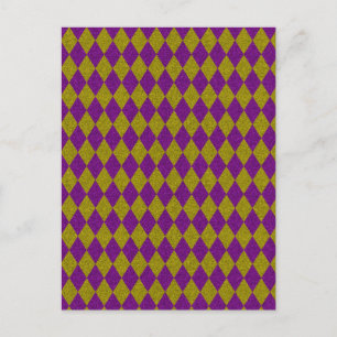 Cartão Postal Lítima de diamante roxo e Dourado