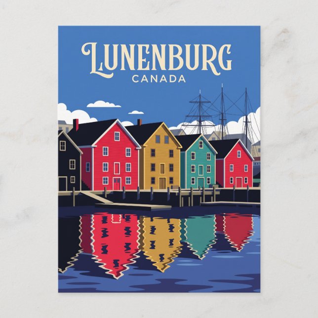 Cartão Postal Litoral de Lunenburg Canadá (Frente)