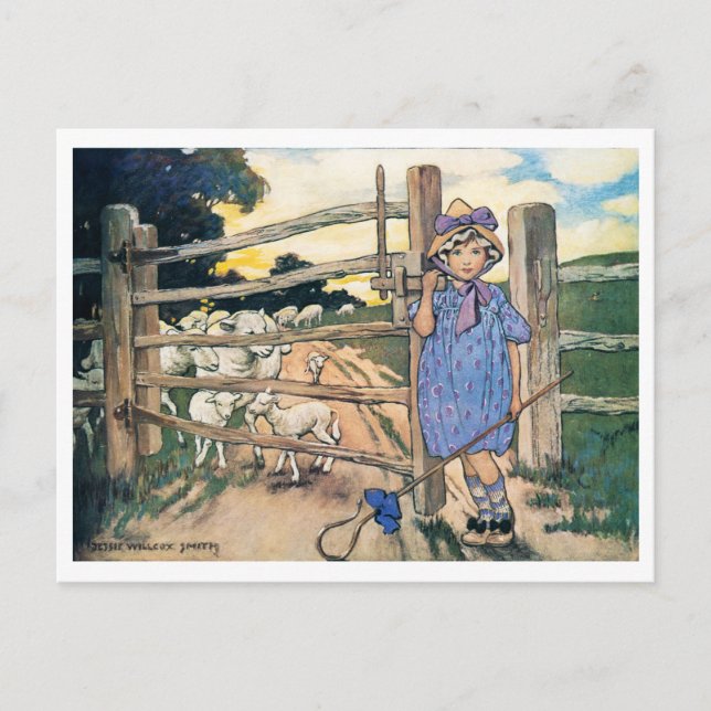 Cartão Postal Little BoPeep, Jessie Willcox Smith (Frente)