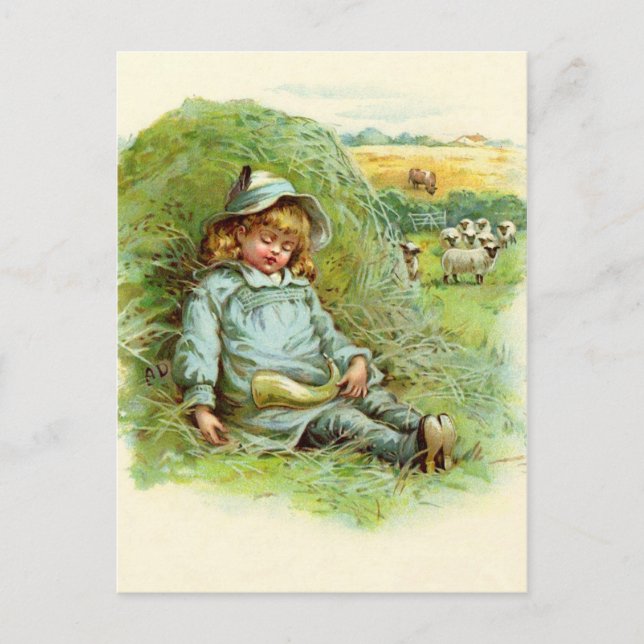 Cartão Postal Little Boy Blue Nursery Rhyme (Frente)