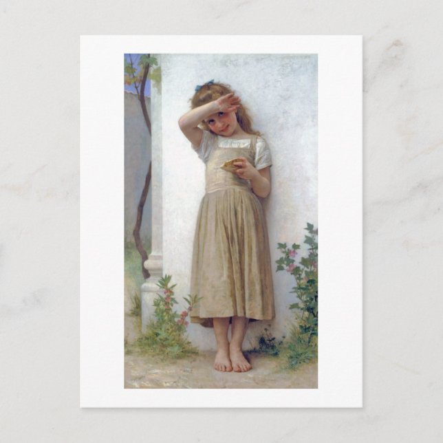 Cartão Postal Little Girl, Bouguereau (Frente)