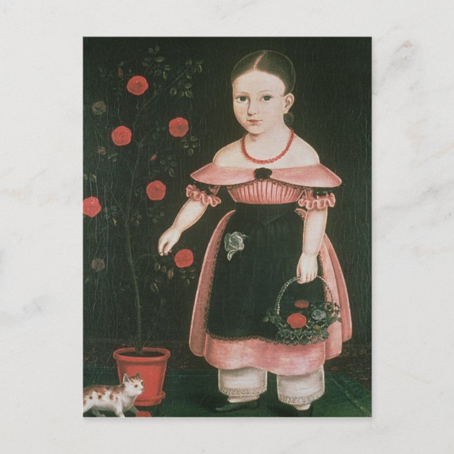 Cartão Postal Little Girl in Lavanda, 1840 (Frente)