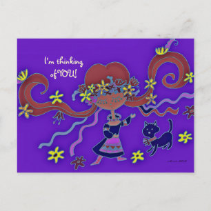 Cartão Postal Little Girl Ucraniano Folart de Vera Trembach