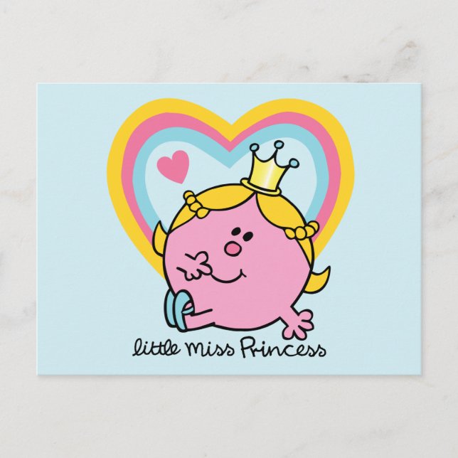 Cartão Postal Little Miss Princesa | Corações (Frente)