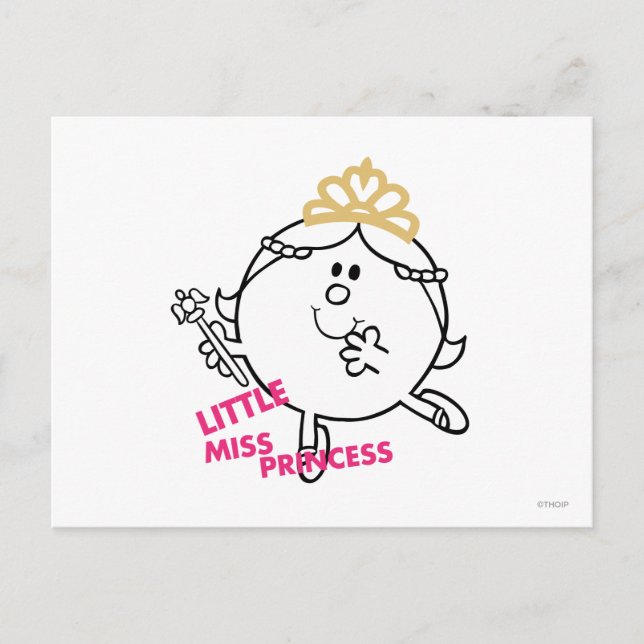 Cartão Postal Little Miss Princesa | Letra rosa (Frente)