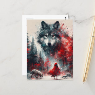 Cartão Postal Little Red e o Wolf Pack dela
