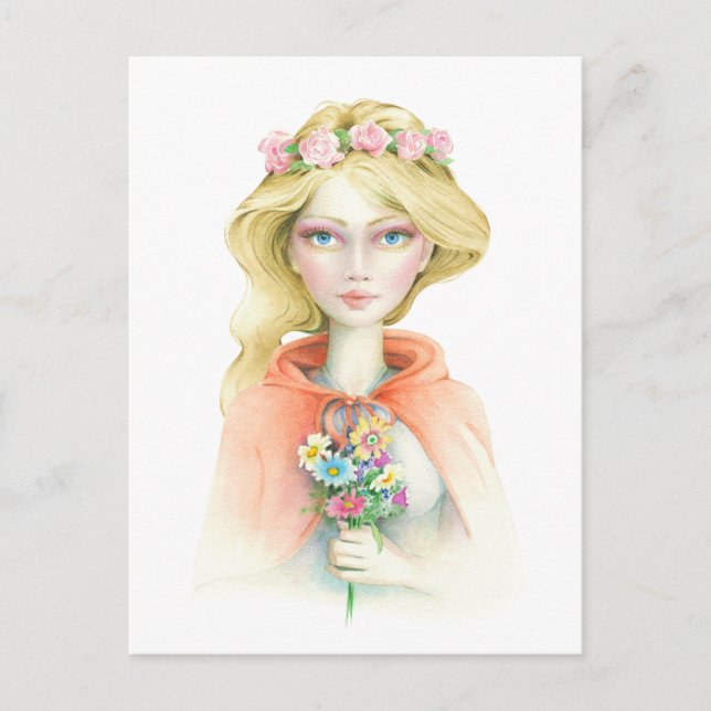 Cartão Postal "Little Red Riding Hood" Por Scot Howden (Frente)