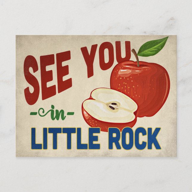 Cartão Postal Little Rock Arkansas Apple - Viagens vintage (Frente)