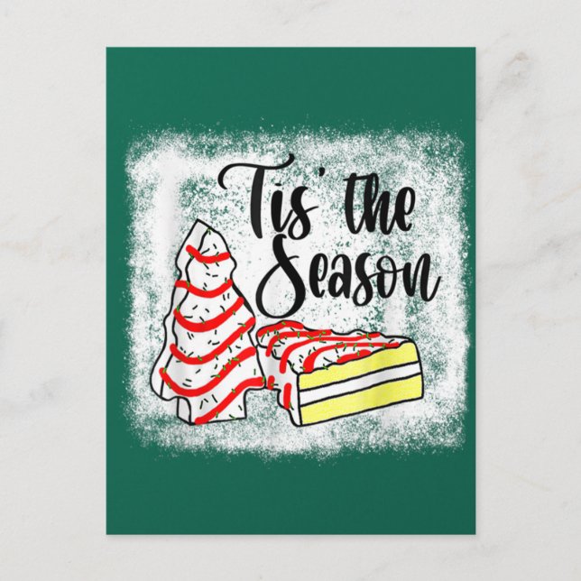 Cartão Postal Little Tis' The Season Christmas Tree Cakes Debbie (Frente)