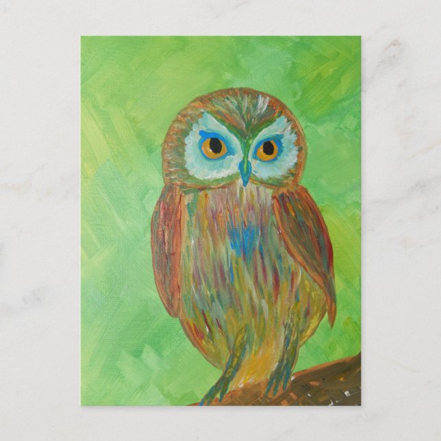 Cartão Postal Little Wise Owl (Frente)