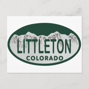 Cartão Postal Littleton license oval