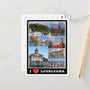 Cartão Postal Liubliana - Eslovênia - Eu Amo -